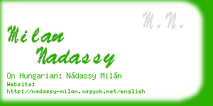 milan nadassy business card